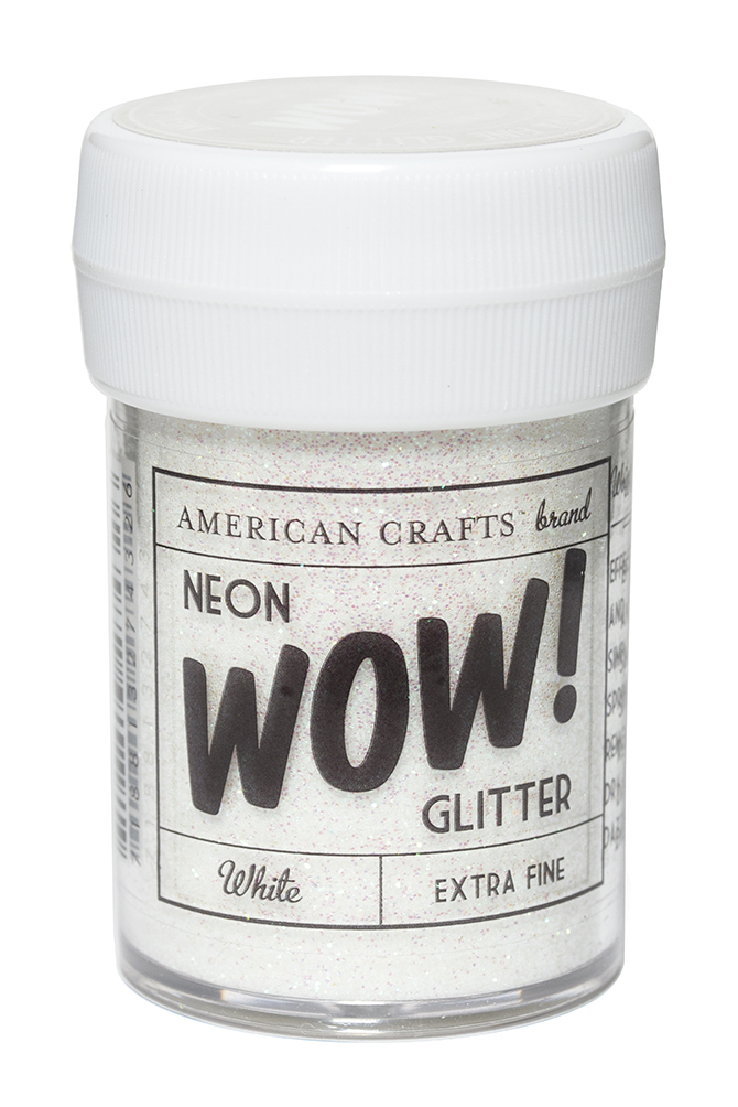 American Crafts - WOW! - Extra Fine Glitter Neon - White