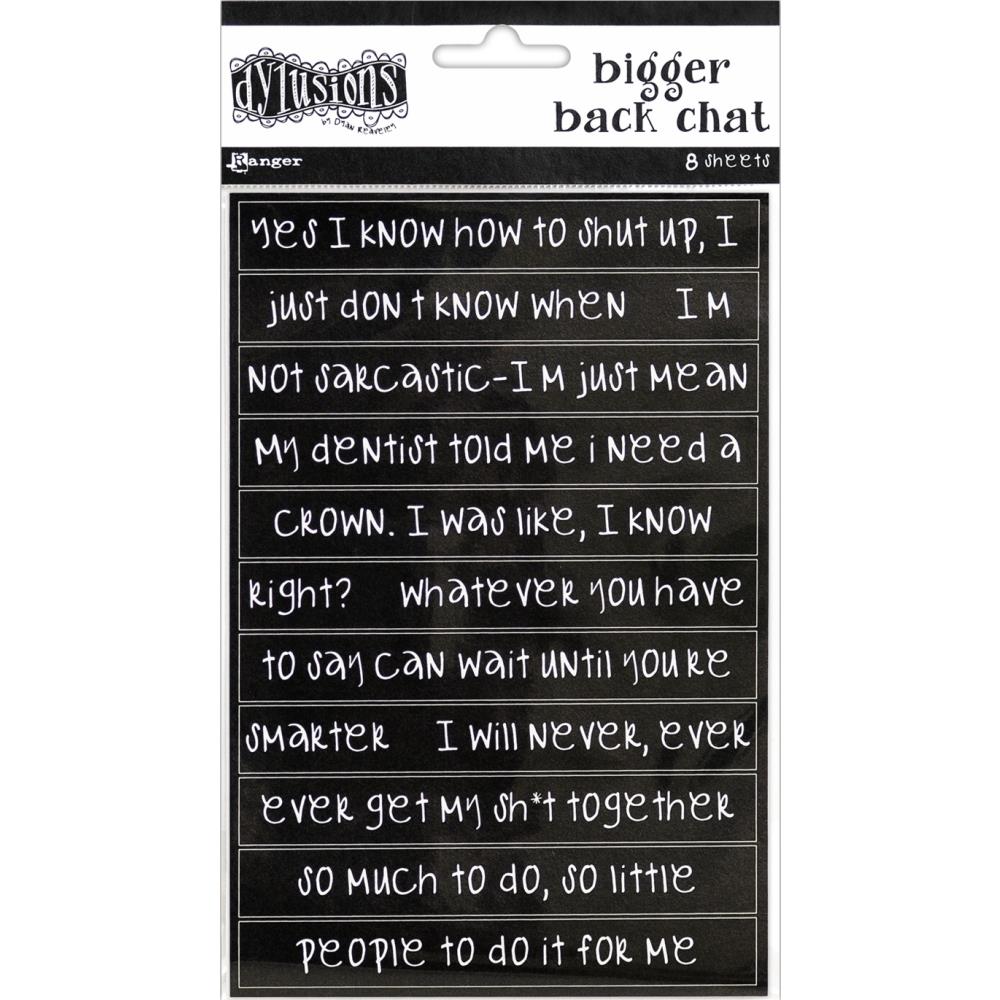 Black - Bigger Back Chat Stickers - Dyan Reaveley's Dylusions