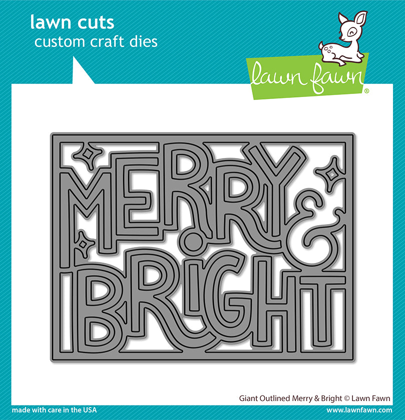 Giant Outlined Merry & Bright - Lawn Cuts Giant Outlined Merry & Bright - Lawn Cuts