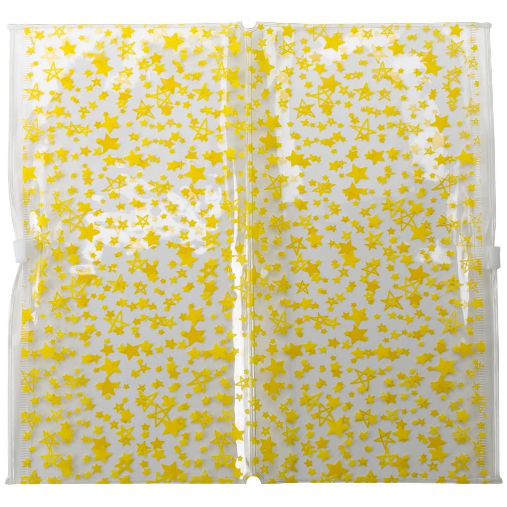 Printed Clear Plastic Double Pouch- Yellow Star