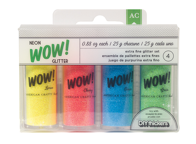 American Crafts - WOW! - Extra Fine Glitter Neon 4 Pack