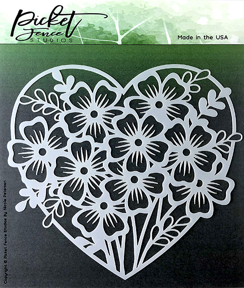 Heart Of Flowers - Stencil