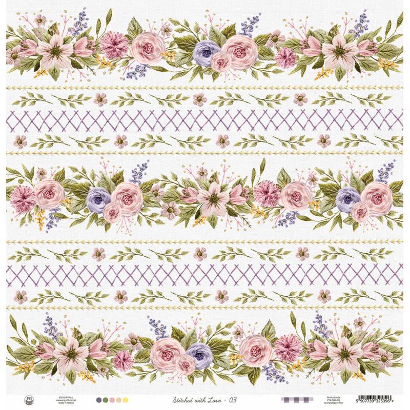 Paper 03 - 12"x12" - Stitched with Love