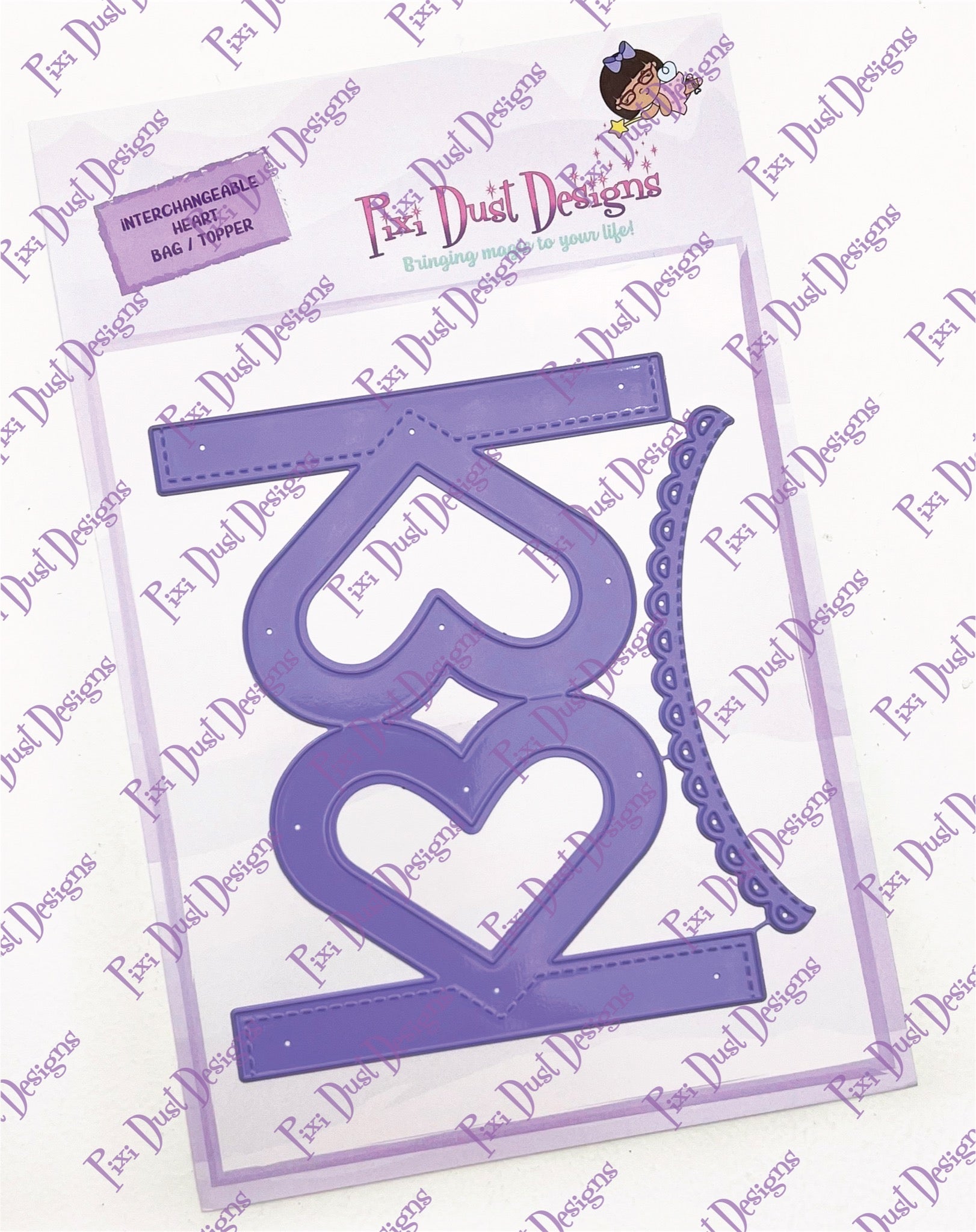 Interchangeable Heart BagTopper - Pixi Cuts