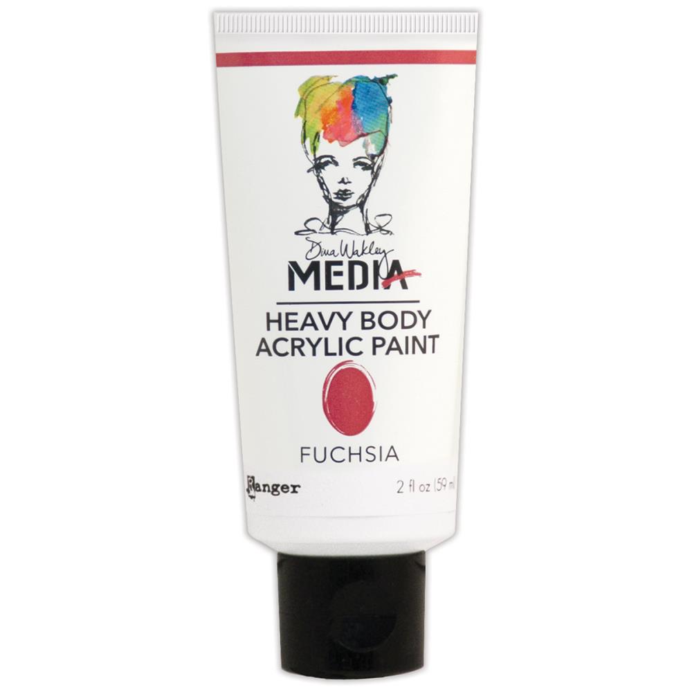 Fuchsia - Dina Wakley Media Heavy Body Acrylic Paint 2oz Fuchsia - Dina Wakley Media Heavy Body Acrylic Paint 2oz