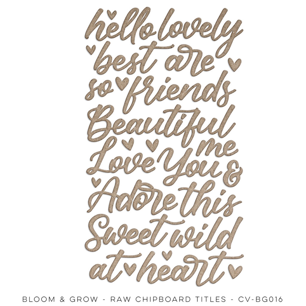 Raw Chipboard Titles - Bloom & Grow Raw Chipboard Titles - Bloom & Grow