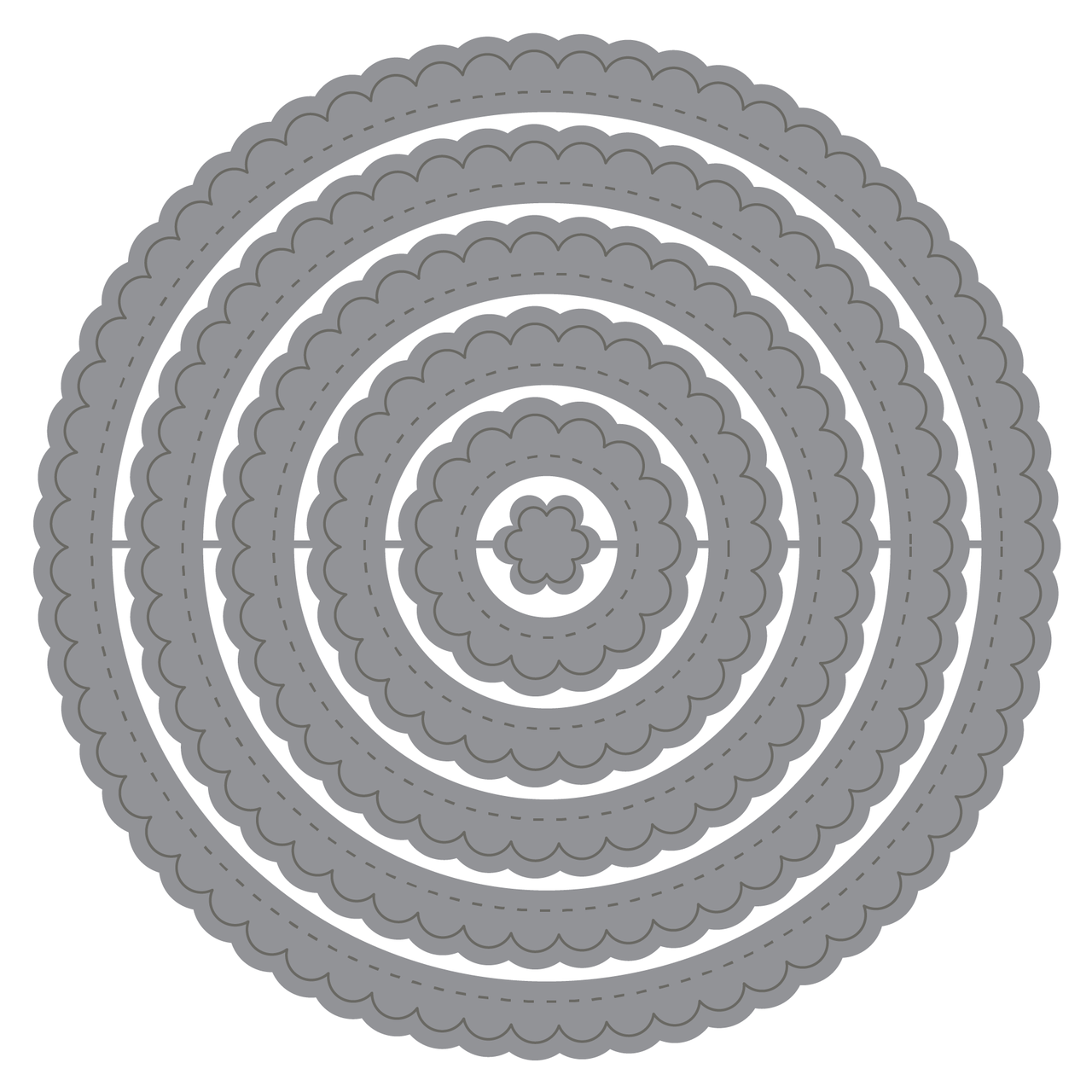 Stitched Scallop Circles - Honey Cuts