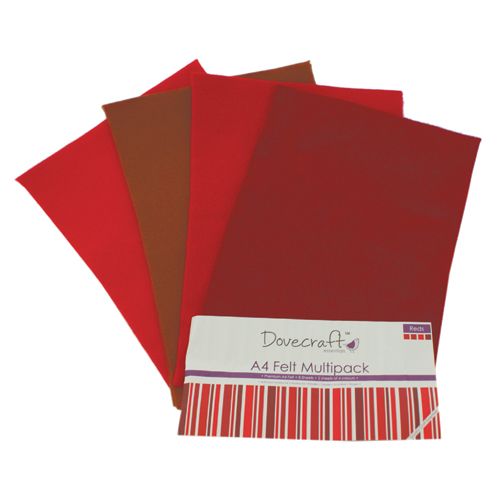 Red - Dovecraft A4 Felt Multipack