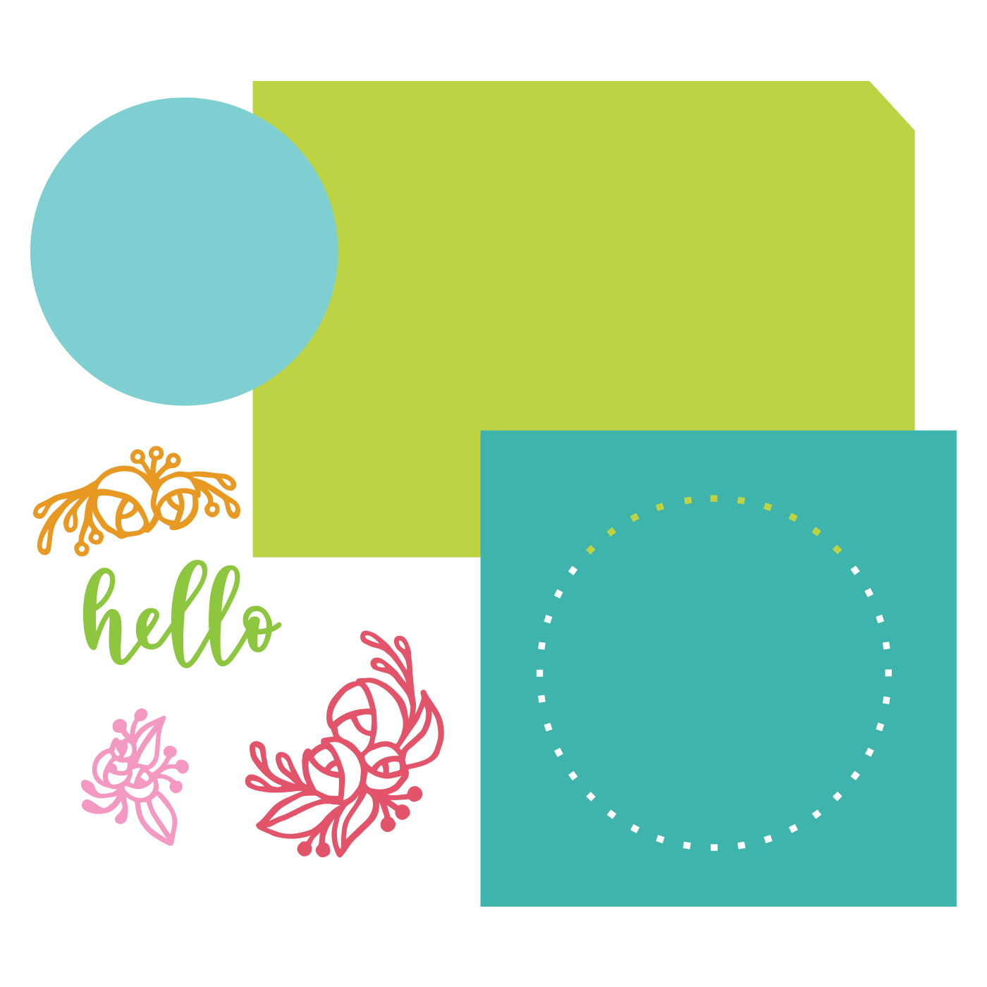 Flip Card, Dashed Circle - Die Set