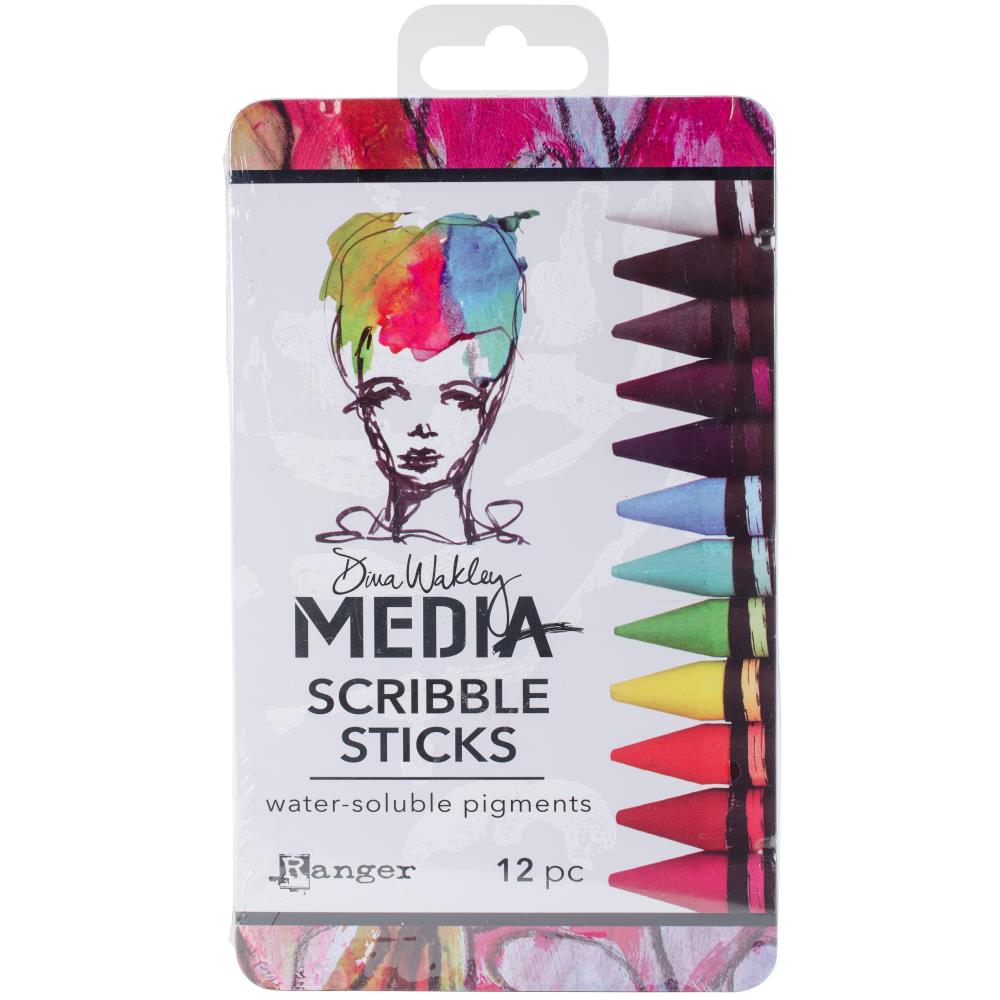 Dina Wakley Media Scribble Sticks 12/Pkg