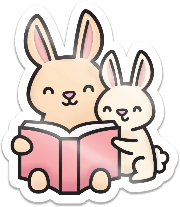 Reading Bunnies - Vinyl Sticker Reading Bunnies - Vinyl Sticker