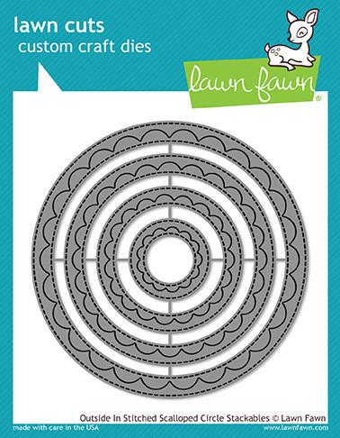 Outside in Stitched Scalloped Circle Stackables- lawn cuts