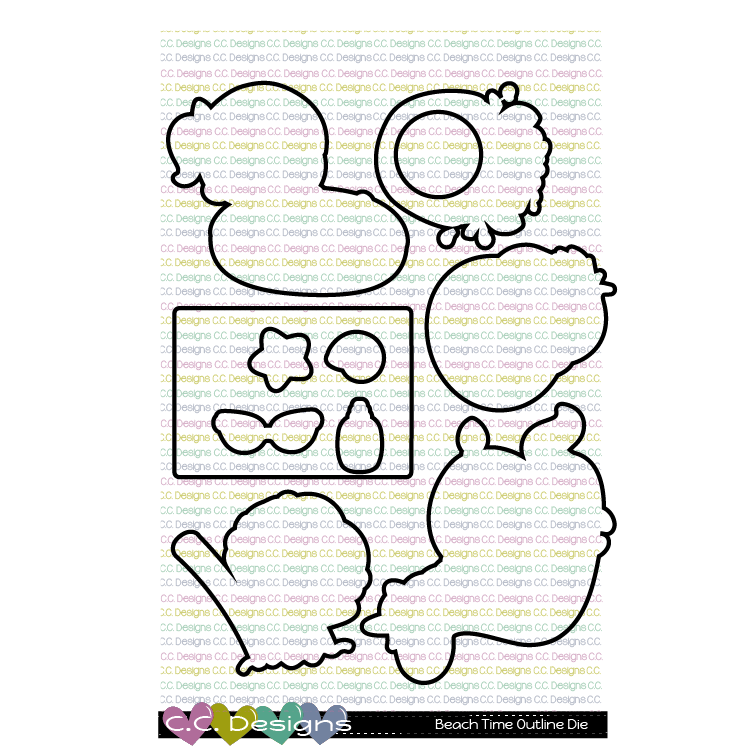 Beach Time - Outline Metal Die