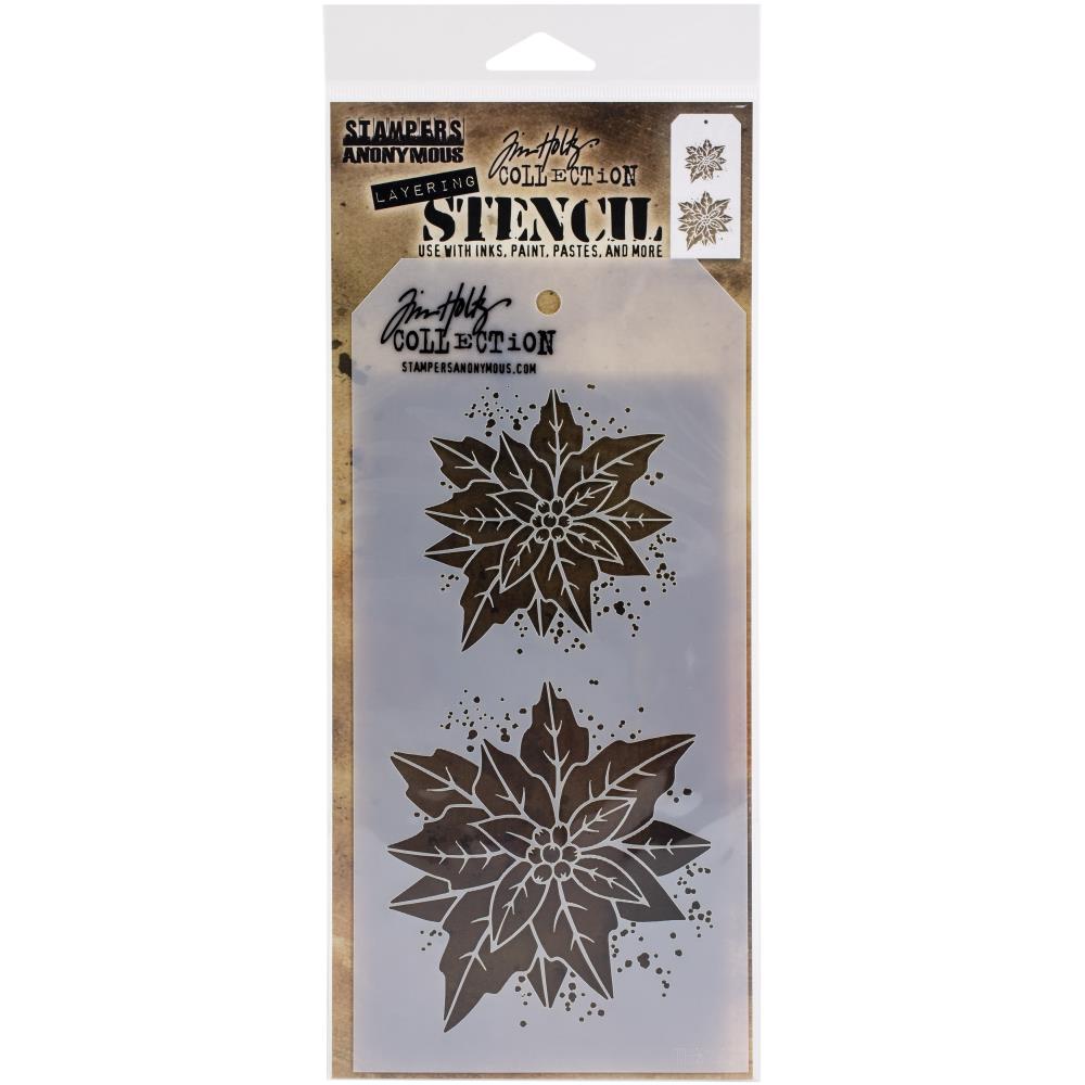 Poinsettia Due - Tim Holtz Layering Stencil Poinsettia Due - Tim Holtz Layering Stencil