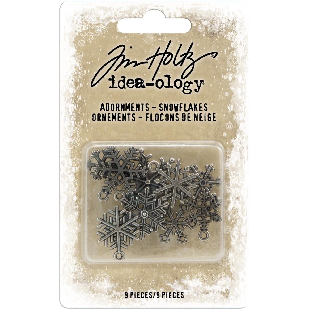 Antique Nickel Snowflakes - Idea-Ology - Metal Adornments 9/Pkg