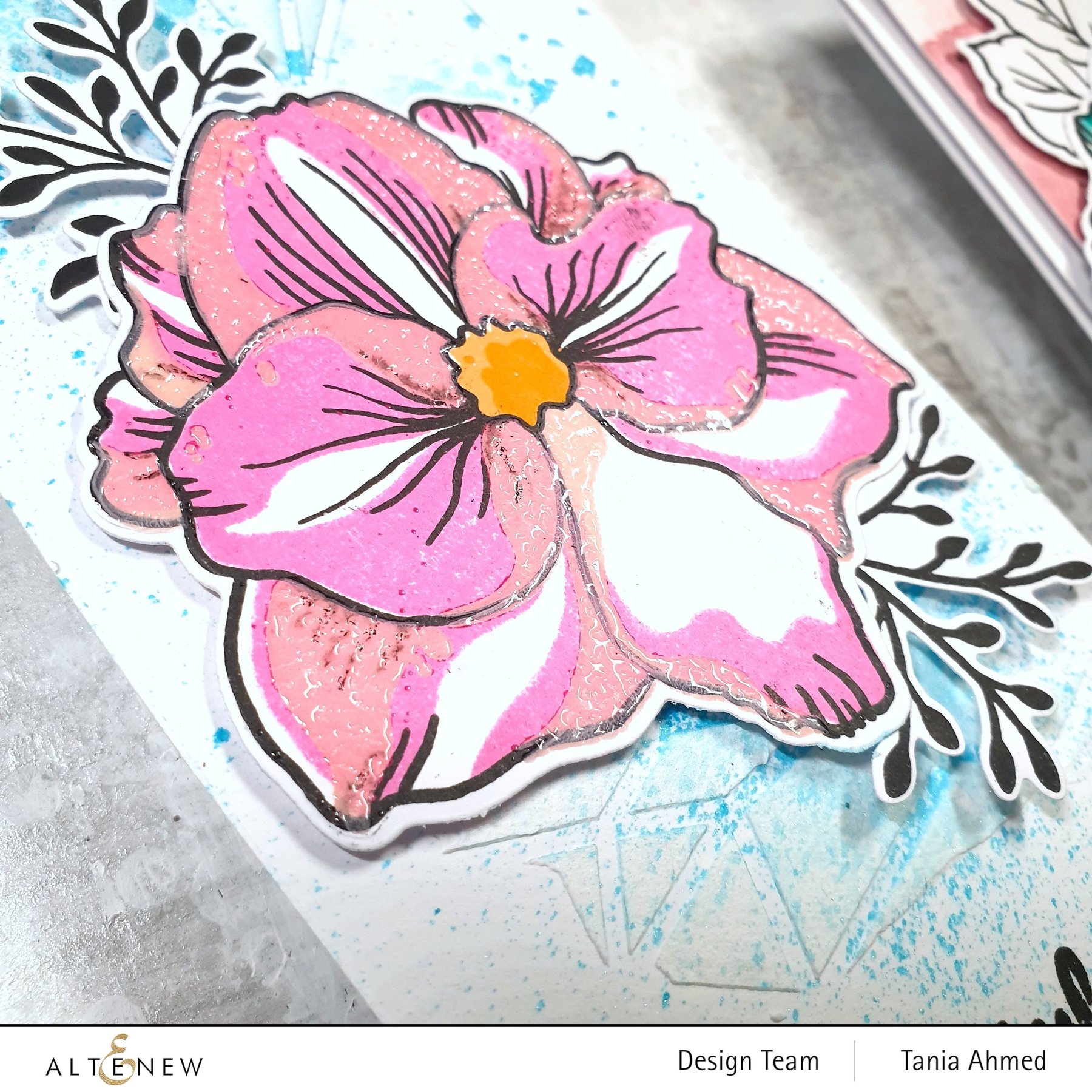 Frosty Pink - Mixed Media Ink