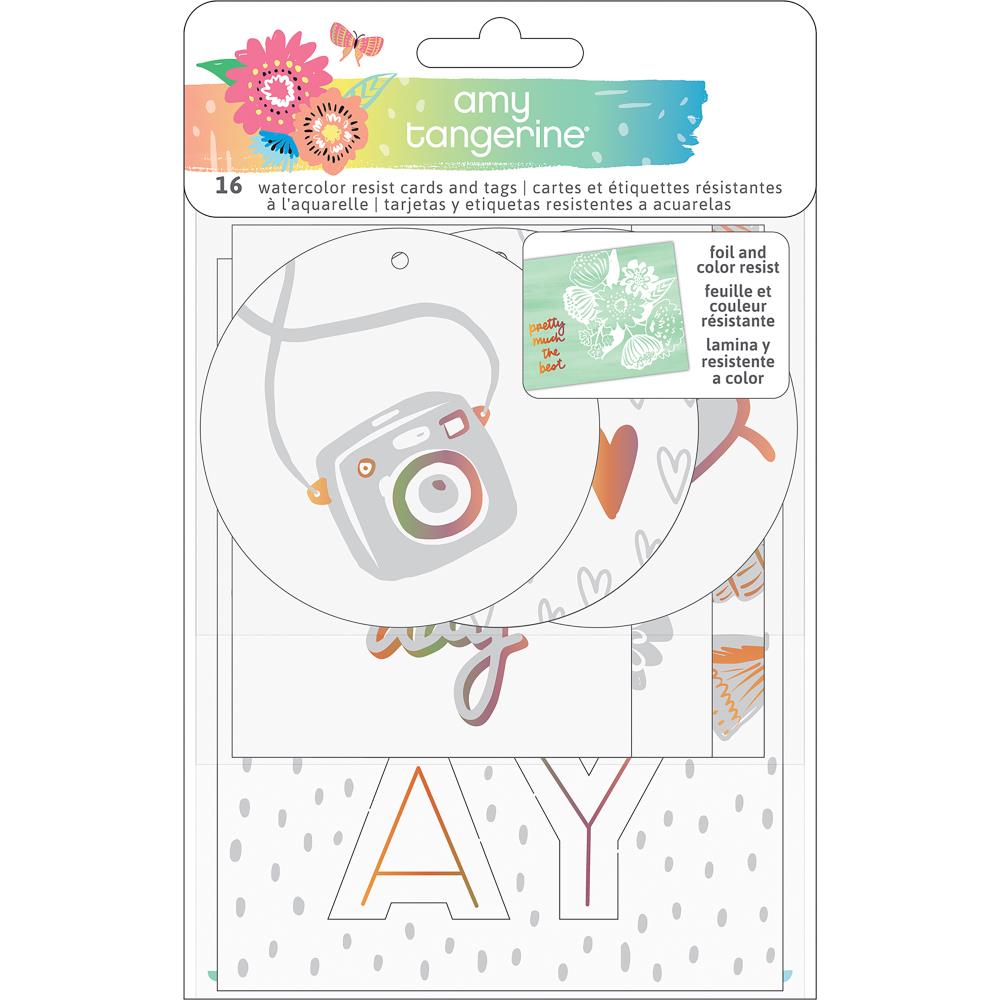 Amy Tan Sunshine & Good Times Watercolor Resist Tags - W/Foil Accents