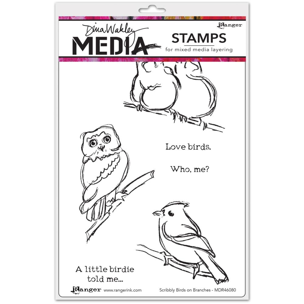 Scribbly Birds On Branches - Dina Wakley Scribbly Birds On Branches - Dina Wakley