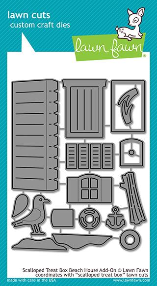 Scalloped Treat Box Beach House Add-On - Lawn Cuts Scalloped Treat Box Beach House Add-On - Lawn Cuts