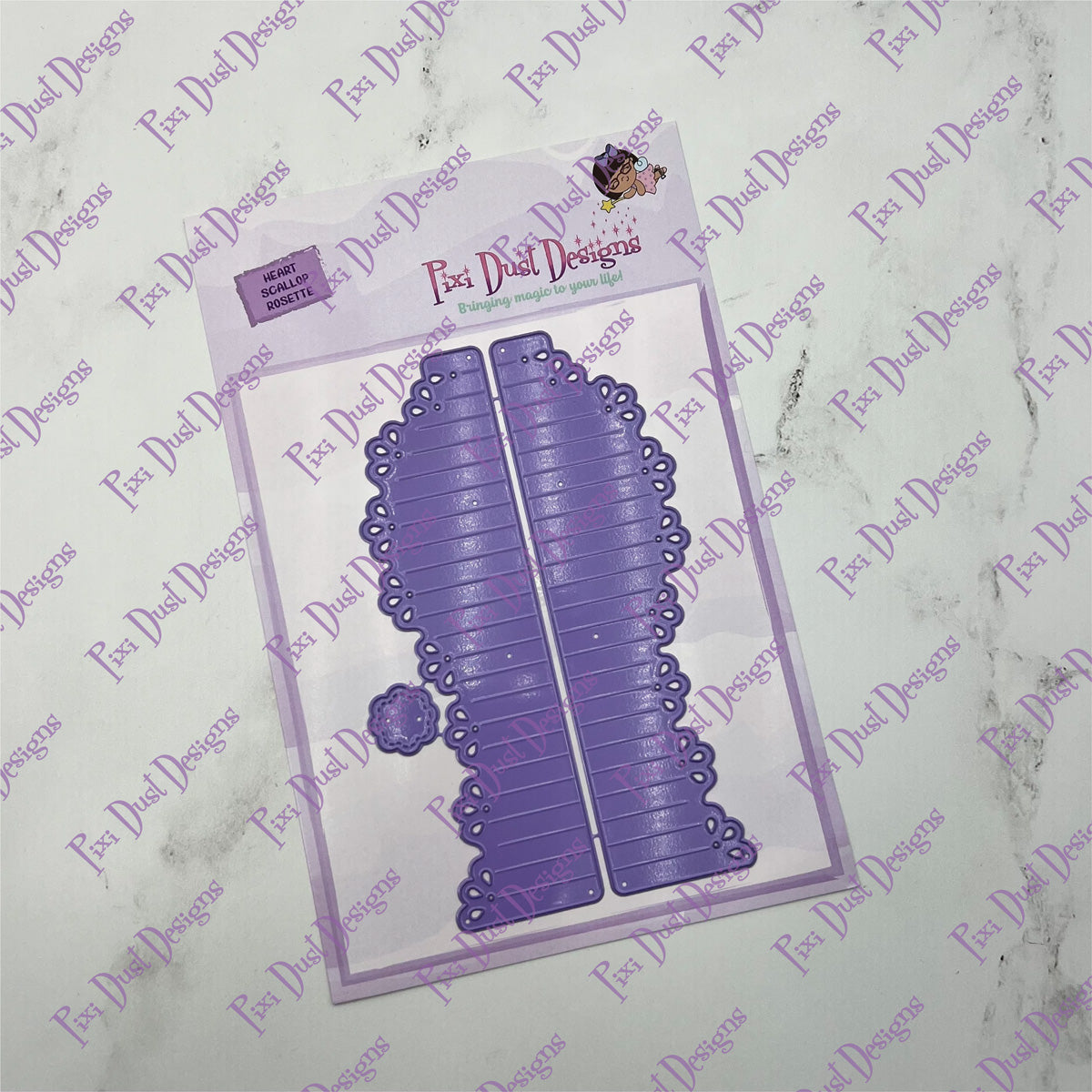 Scalloped Heart Rosette - Pixi Cuts