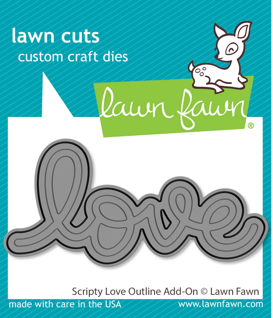 Scripty Love Outline Add-On Die - Lawn Cuts