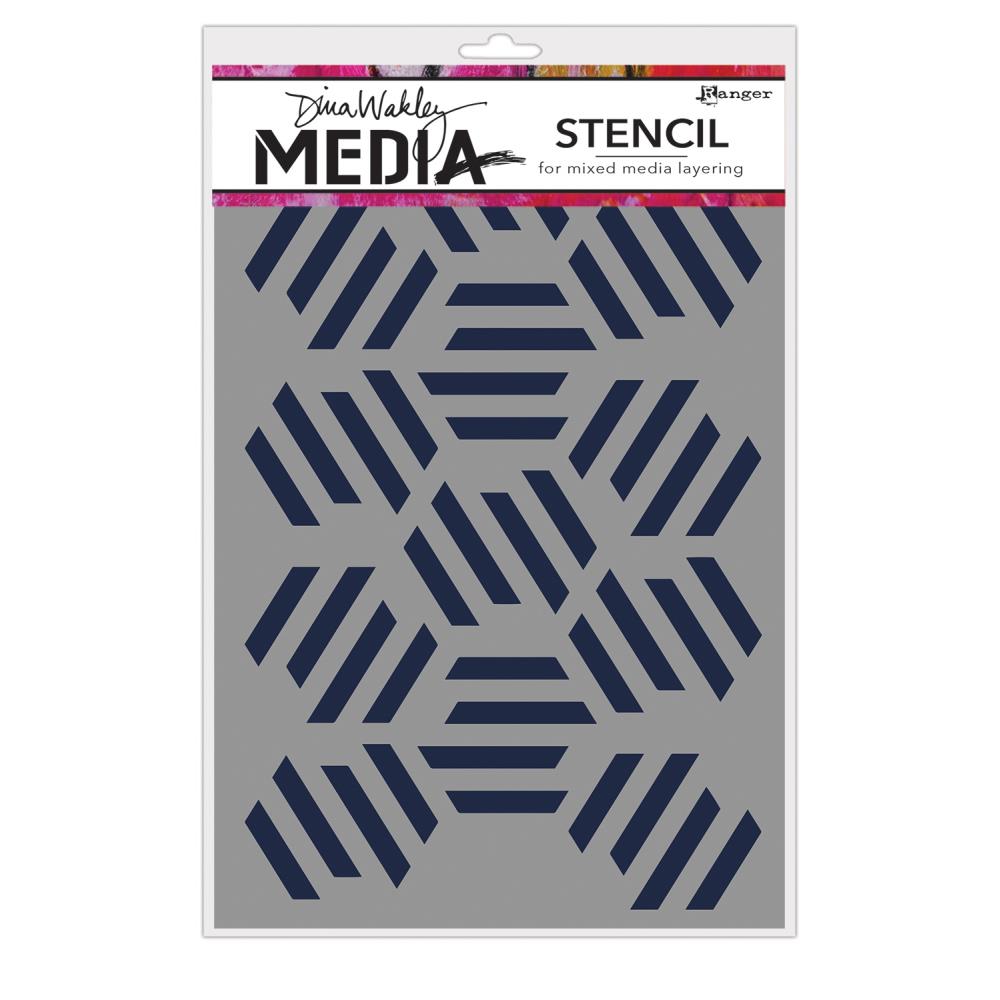 Fractured Hexagons - Dina Wakley Media Stencils - 9"X6"