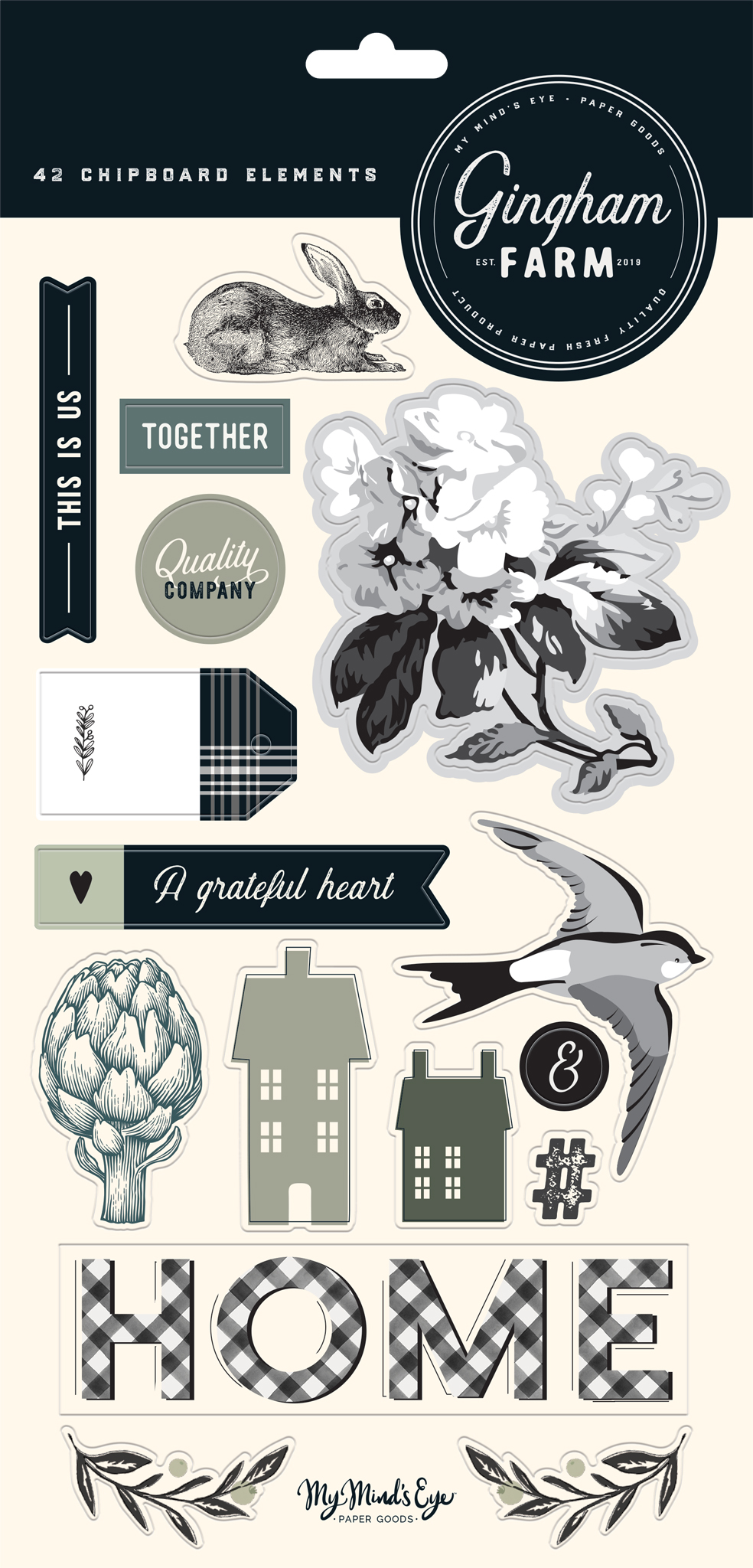 Chipboard Embellishments - Gingham Farms Collection - My MindÂ´s Eye