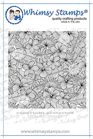 Tropical Floral Background - Rubber Cling Stamp