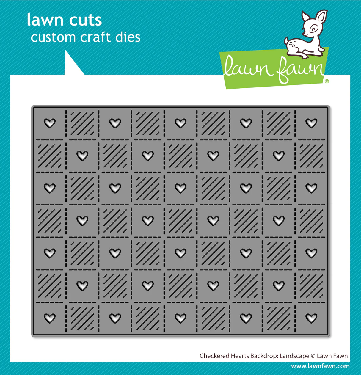 Checkered Hearts Backdrop: Landscape - Lawn Cuts 