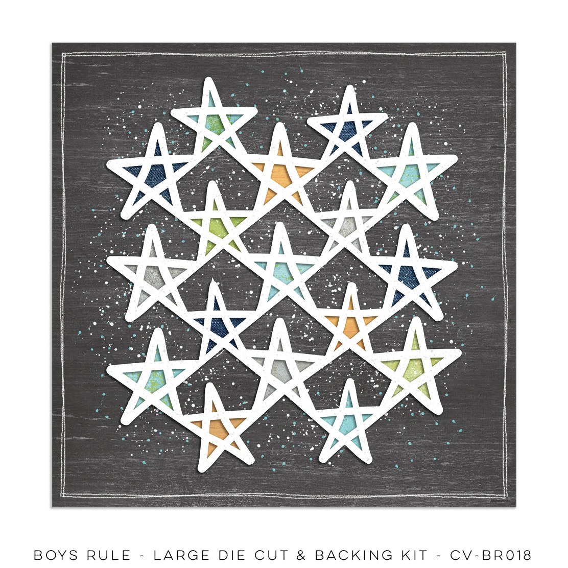 Large Die Cut & Backing Kit - Boys Rule Large Die Cut & Backing Kit - Boys Rule
