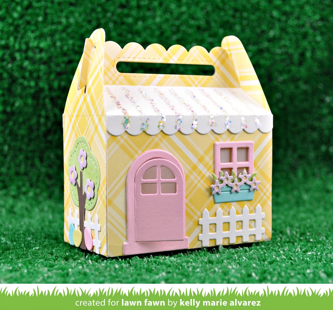 Scalloped Treat Box Spring House Add-on - Lawn Cuts Scalloped Treat Box Spring House Add-on - Lawn Cuts