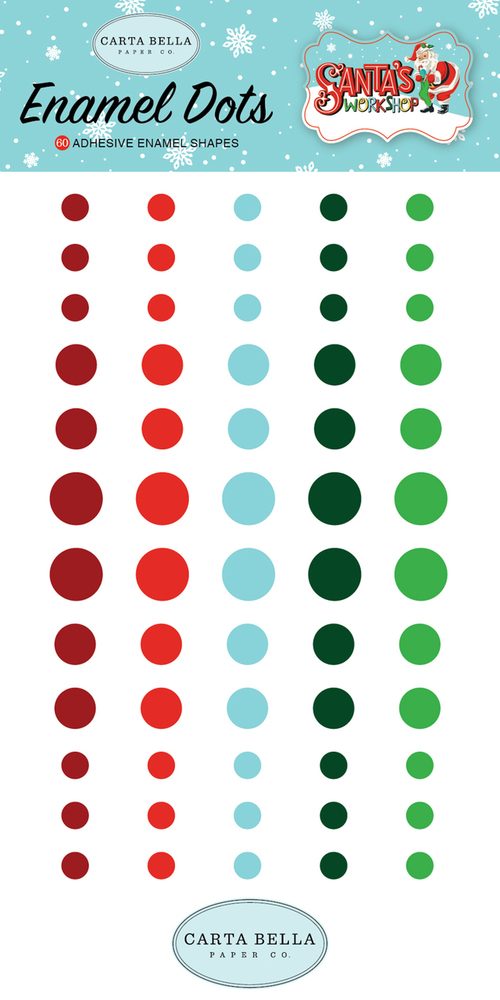 Santa's Workshop Enamel Dots - Carta Bella Santa's Workshop Enamel Dots - Carta Bella