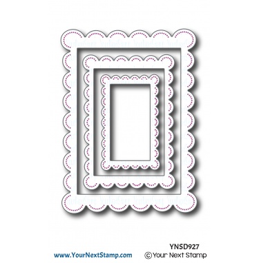 Rectangle Scallop Frames with Piercing Marks - Die Set