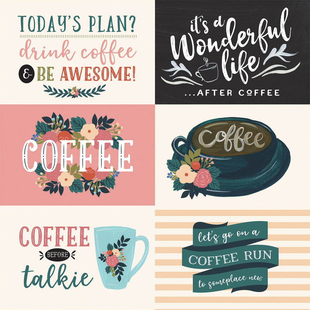 4x6 Horizontal Journaling Cards - Coffee - Echo Park 4x6 Horizontal Journaling Cards - Coffee - Echo Park