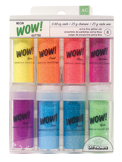 American Crafts - WOW! - Extra Fine Glitter Neon - 8 Piece