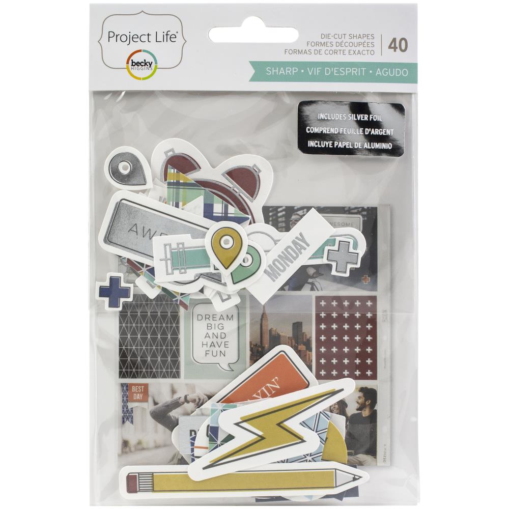 Sharp Edition - W/Silver Foil - Ephemera Die-Cut Shapes - Project Life