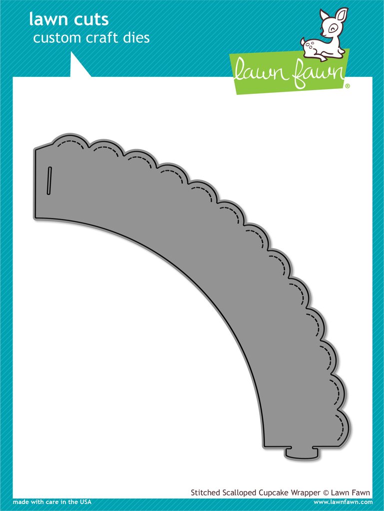 Stitched Scalloped Cupcake Wrapper - lawn cuts