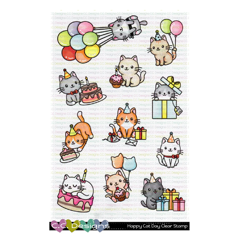Happy Cat Day - Stempel und Stanze - Set