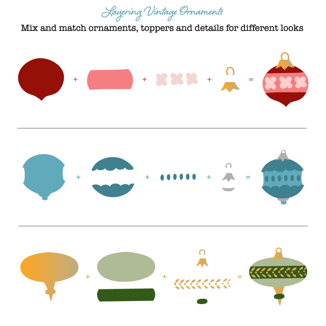 Layering Vintage Ornaments Set of 2 - Background Layering Vintage Ornaments Set of 2 - Background