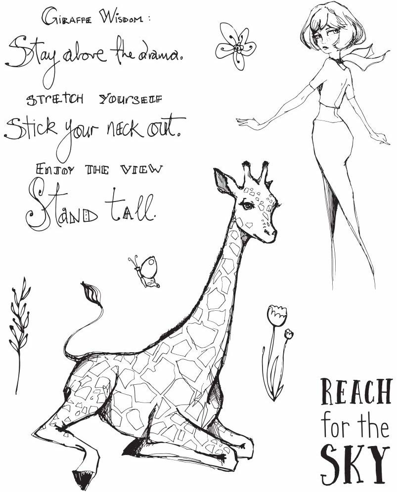 Giraffe Wisdom - Acrylic Stamps - Jane Davenport Giraffe Wisdom - Acrylic Stamps - Jane Davenport