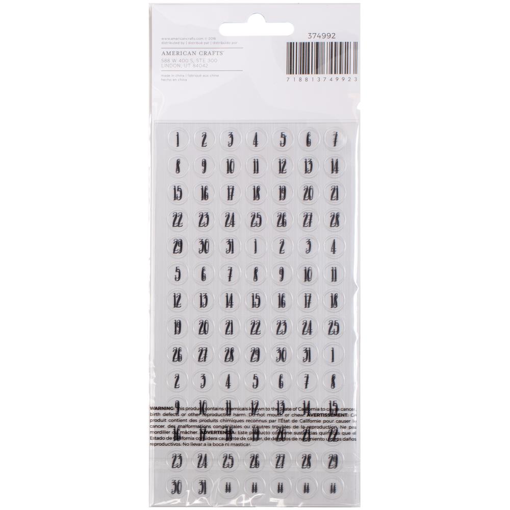 Date Stickers 6/Pkg - Memory Planner - American Crafts