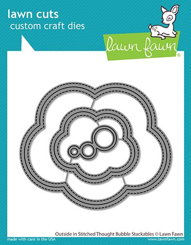 Outside in Stitched Thought Bubble Stackables - Lawn Cuts Outside in Stitched Thought Bubble Stackables - Lawn Cuts