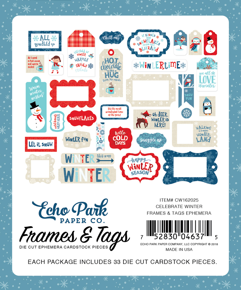 Frames & Tags Ephemera - Celebrate Winter - Echo Park Frames & Tags Ephemera - Celebrate Winter - Echo Park