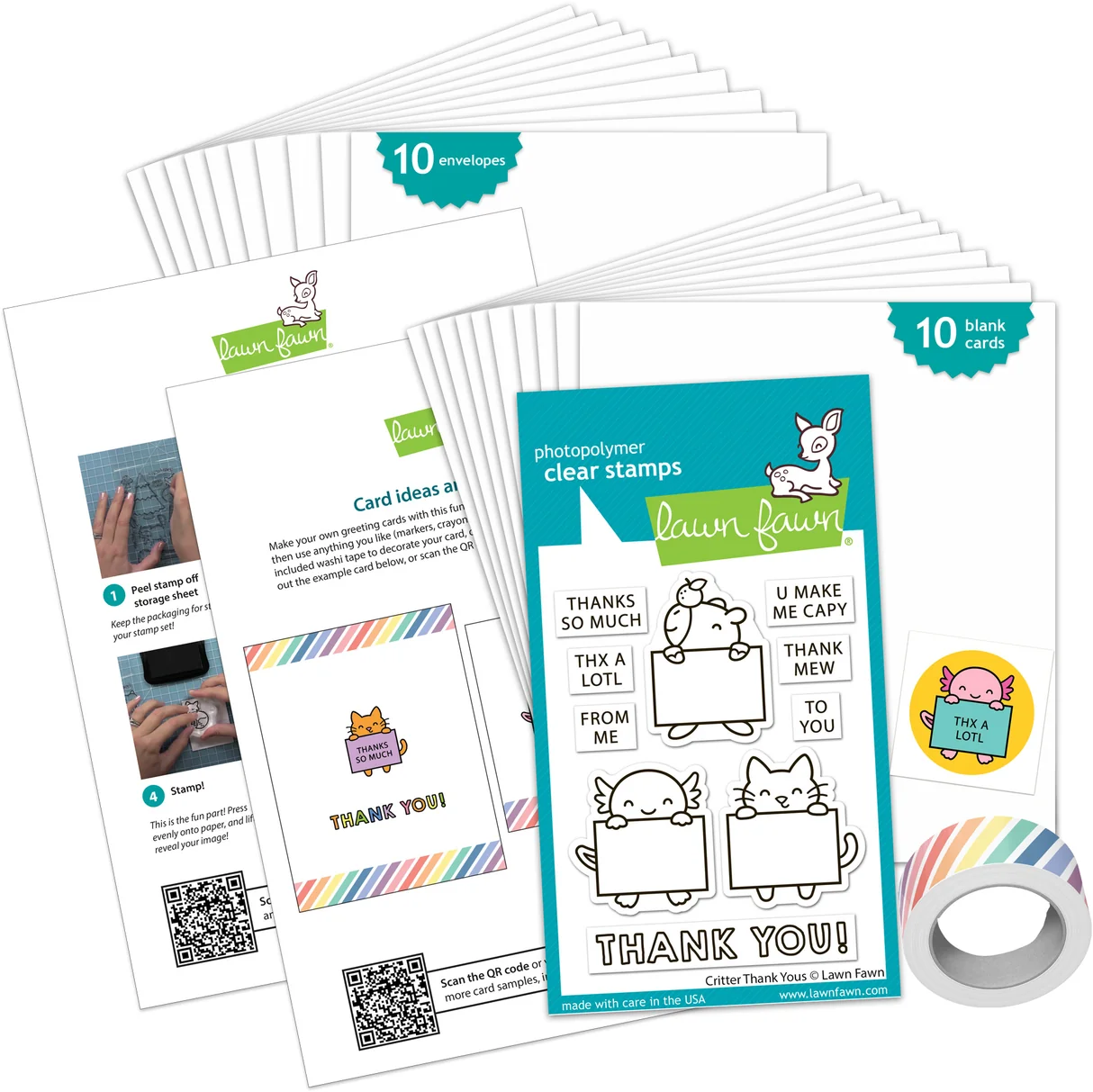 Critter Thank Yous - Kids Cardmaking Kit: Mini Kopie Critter Thank Yous - Kids Cardmaking Kit: Mini Kopie