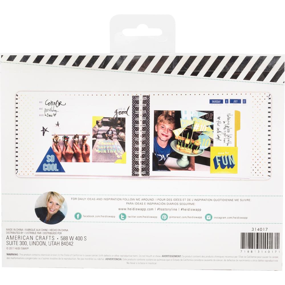 Black Stripe - Mini Spiral Album - Heidi Swapp