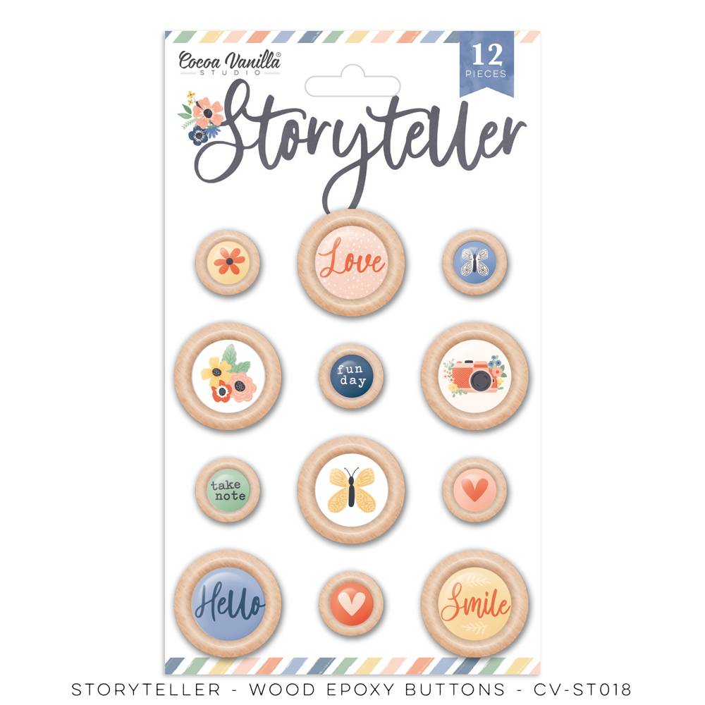 Wood Epoxy Buttons - Storyteller Wood Epoxy Buttons - Storyteller