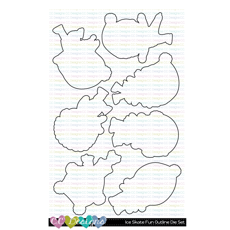 Ice Skate Fun - Outline Metal Die