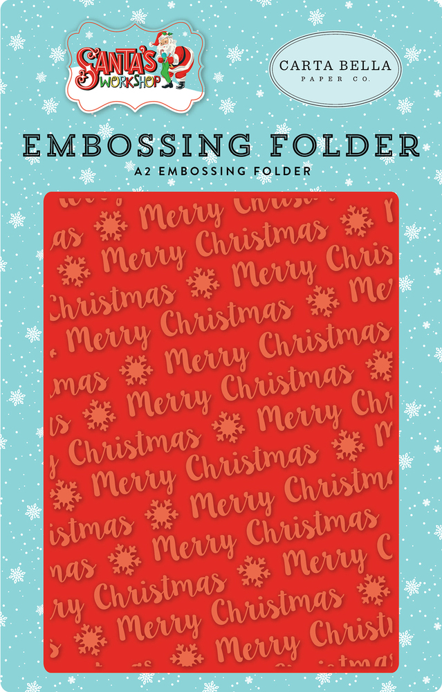 Merry Christmas Snowflake Embossing Folder - Carta Bella