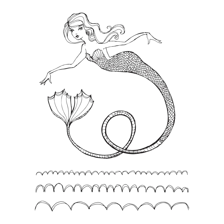 Glorious Mermaid - Acrylic Stamps - Jane Davenport Glorious Mermaid - Acrylic Stamps - Jane Davenport