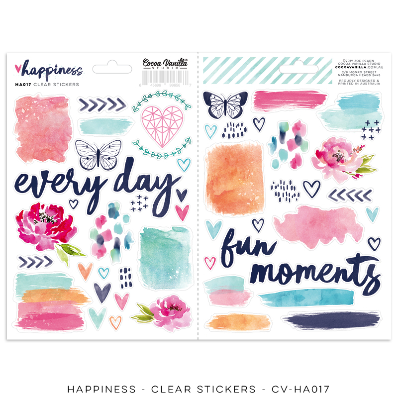 Clear Stickers - Happiness